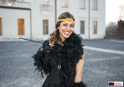 Un radioso sorriso in occasione dell'evento Grande Gatsby alla reggia di Venaria